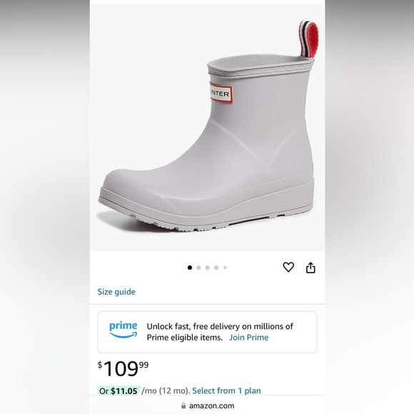 EUC Light grey HUNTER Rain play boots size 6 - Picture 3 of 3